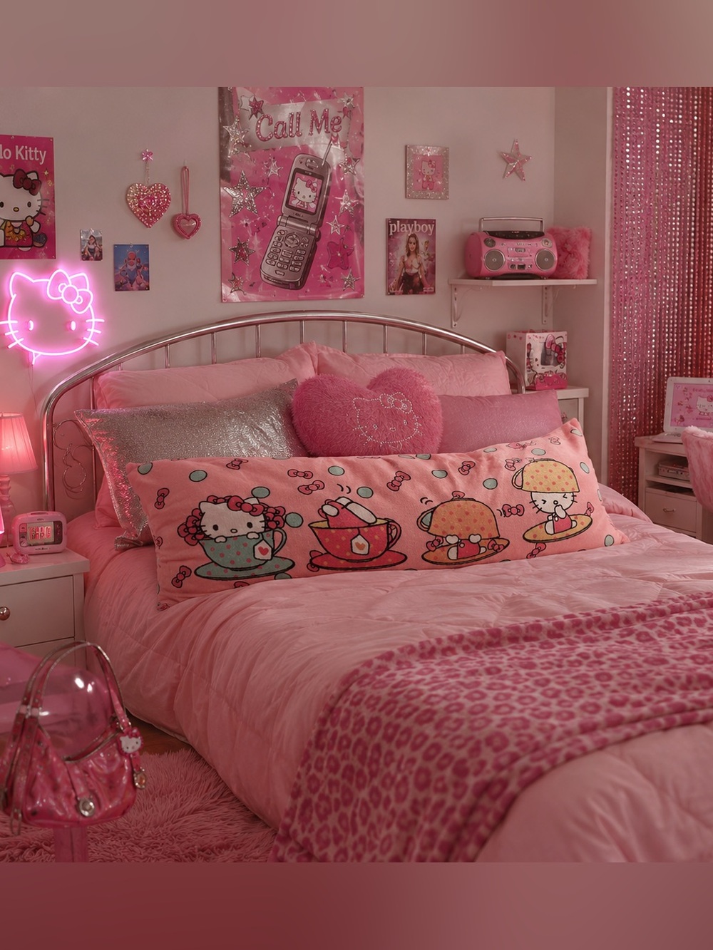 NWT Pink Plush Hello Kitty Body Pillow 💕☕️